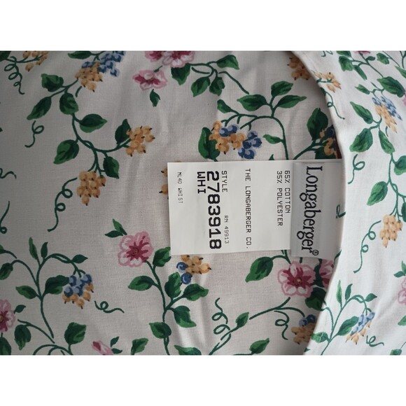 Longaberger Queen Reversible Comforter Sentimental Rose  2 Pillow Shams Curtains - Picture 6 of 9